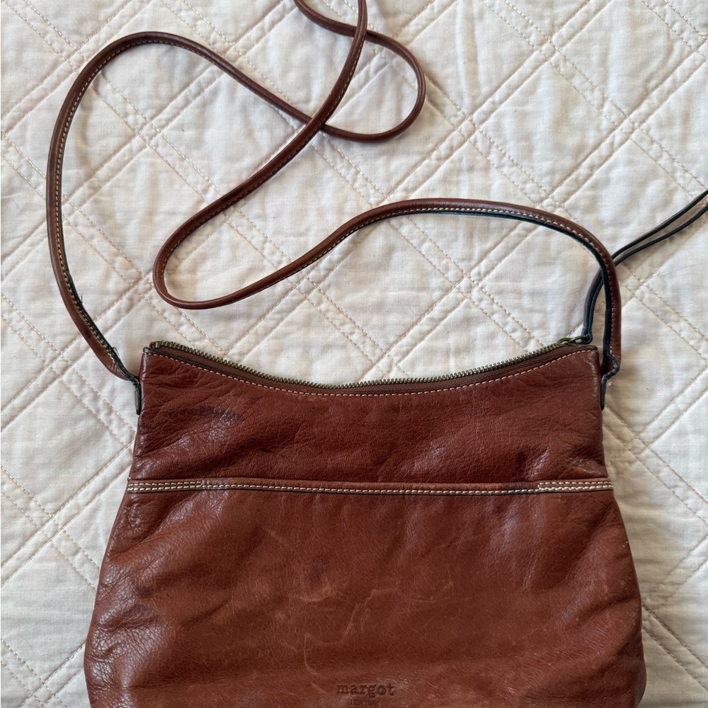 Margot Chestnut Leather Crossbody Bag